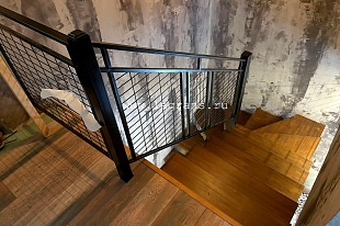 Лестница Комбинированная Маршевая, дизайн - "Гранж"