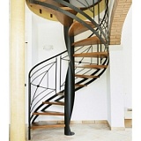 Лестница Комбинированная Винтовая, дизайн перил - "Этнос"
