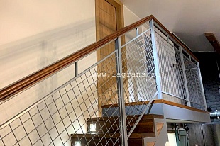 Лестница Комбинированная Одномаршевая, дизайн - "Тартан"