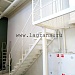 Лестница Металлическая Одномаршевая с площадкой, дизайн перил - "Классика"